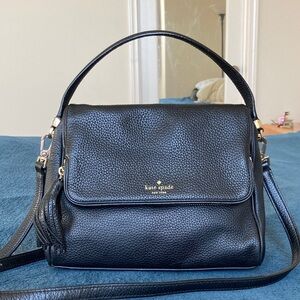 Kate Spade Chester Street Miri Black Leather Satchel crossbody bag